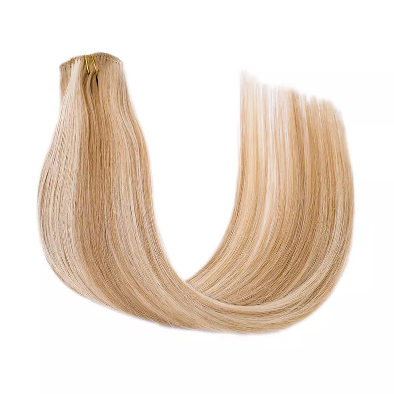 New product wholesale factory direct raw remy virgin blonde lace clip in hair extensions 100% human hair